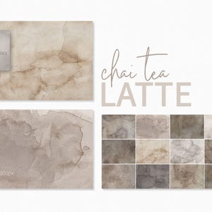 Chai Tea Latte - Ekologiska tefläcktexturer - Varma neutrala bakgrunder - Handgjord grunge - Subtila kaffetoner - Rustik fläckkonst