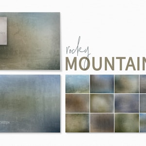 Montagne Rocciose – Sovrapposizioni testurizzate malinconiche con blu freddi e toni della terra – Superfici sfumate grunge sottili – Strati opachi invecchiati