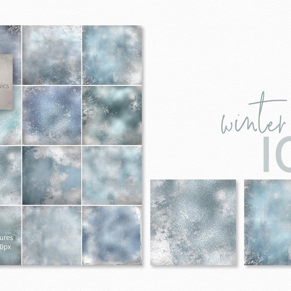 Winter Ice Colored Foils - Light Blue Metallic Textures - Icy Shimmer Backgrounds - Soft Blue and Ice Foil Textures - Foil Digital Paper