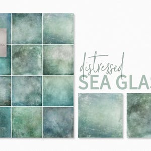 Verre de mer vieilli - Textures bleu sarcelle patinées - Turquoise et vert délavés - Surfaces grunge vieillies - Toiles de fond côtières estompées