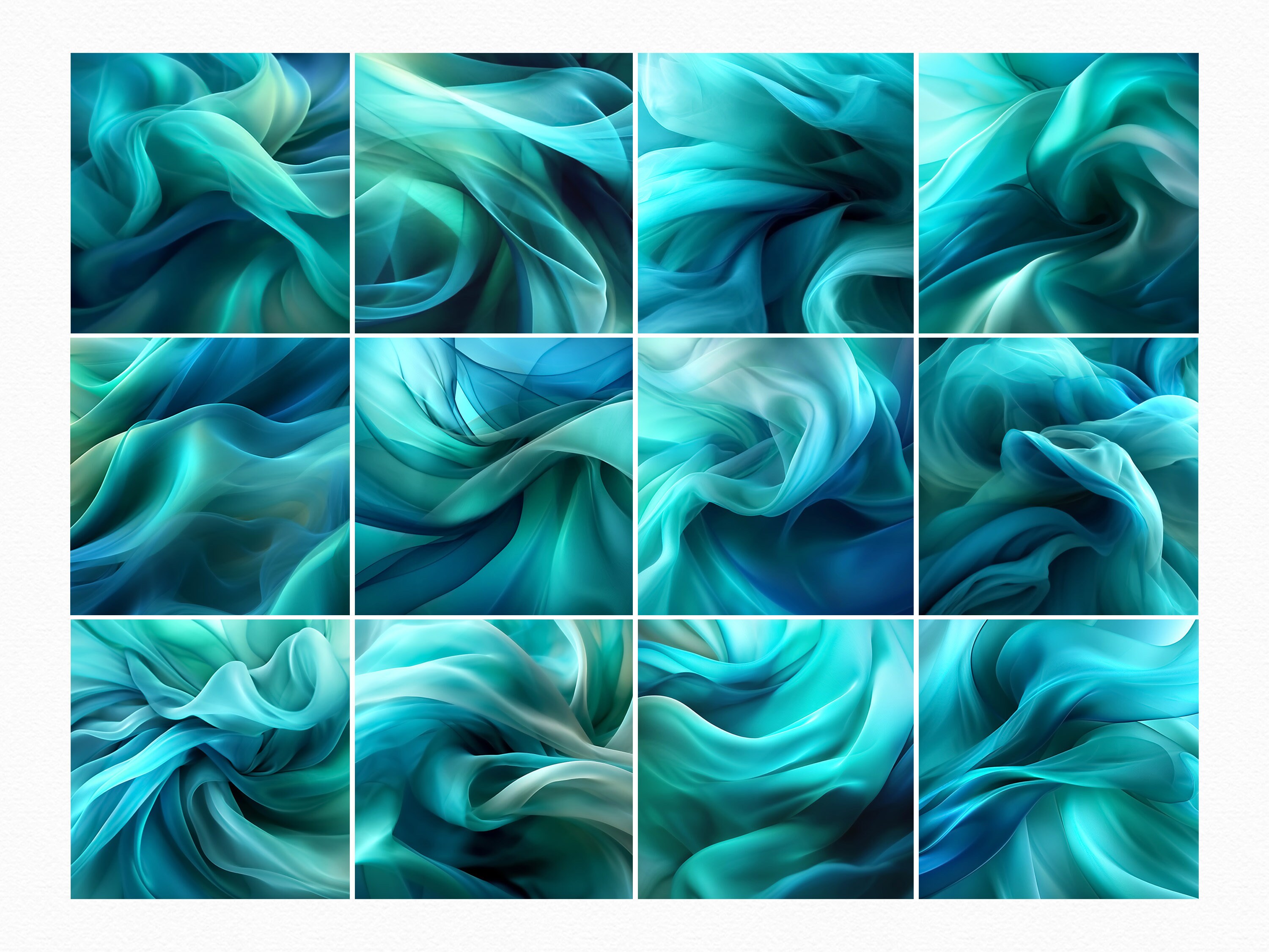 Translucent Teals – Flowing Aqua Abstracts – Fluid Teal Turquoise ...
