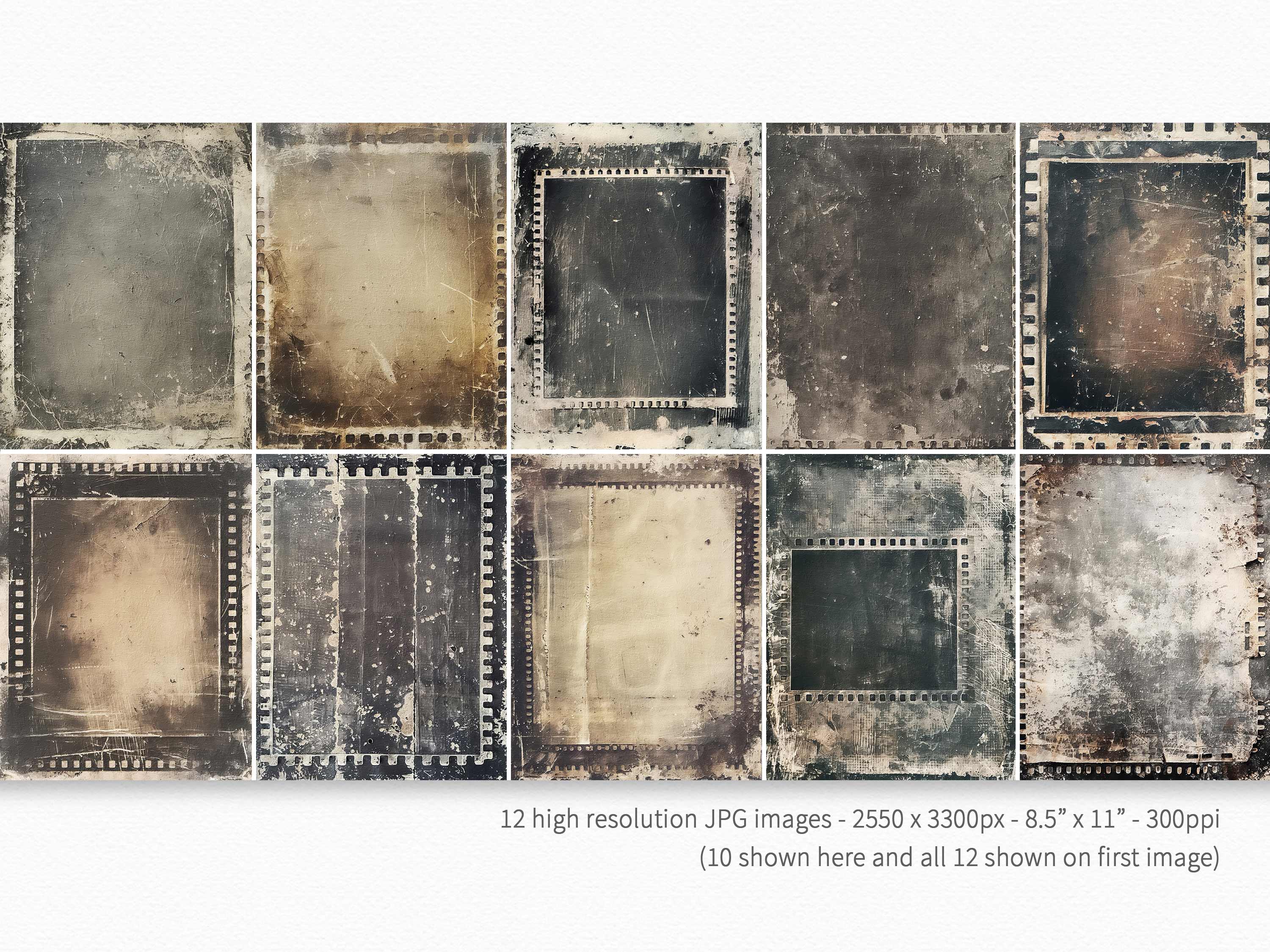 Negative Frame Nostalgic Film – Vintage Distressed Negative Frame Textures – Aged ...