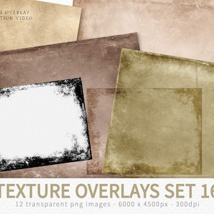 Lot de 16 superpositions de textures - superpositions grunge transparentes - masques de détourage de texture - superposition de retouche photo - textures PNG transparentes