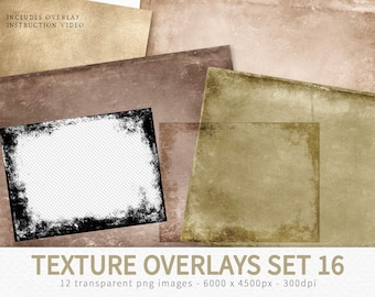 Texture Overlays Set 16 - Transparent Grunge Overlays - Texture Clipping Masks - Photo Editing Overlay - Transparent PNG Textures