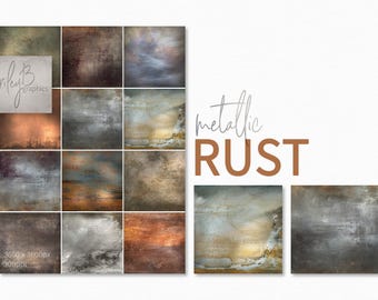 Metallic Rust – Rust Texture Backgrounds – Industrial Grunge Metallic Overlays – Weathered Patina Backdrops – Warm Vintage Metal Textures