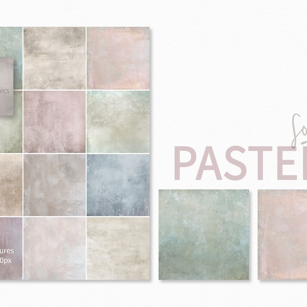 Soft Pastel Textures - Pastel Distressed Digital Textures - Light Pastel Textures - Pastel Textured Backgrounds - Sublimation Pastels