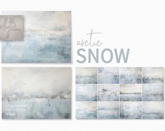 Texturas de neve ártica – Superfícies suaves brancas e azuis – Camadas de horizonte desbotadas – Campos de gelo abstratos desgastados – Abstratos minimalistas em tons frios