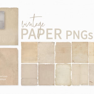 Vintage Papier PNGs - Digital Grunge Papier - Bilder von altem Papier - Vintage Papier Hintergründe - Texturen des abgenutzten Papiers