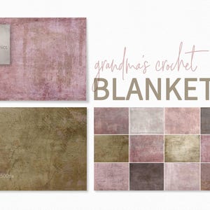 Grandma&#39;s Crochet Blanket – Soft Mauve and Taupe Textures – Distressed Blush Neutrals – Weathered Paint Layers – Warm Faded Grunge