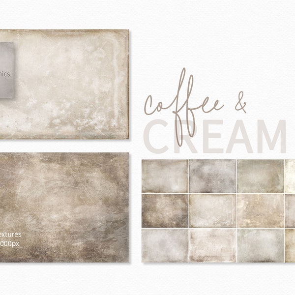 Coffee and Cream Fine Art Textures - Cream Backgrounds - Digital Backgrounds - Photo Overlays - Grunge Textures - Beige Textures