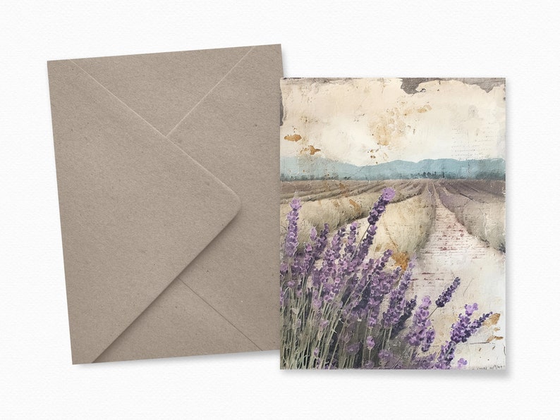 Rustic Lavender – Vintage French Lavender Fields – Soft Purple Pastel Landscapes – Antique Textured Overlays – Romantic Countryside Views image 4
