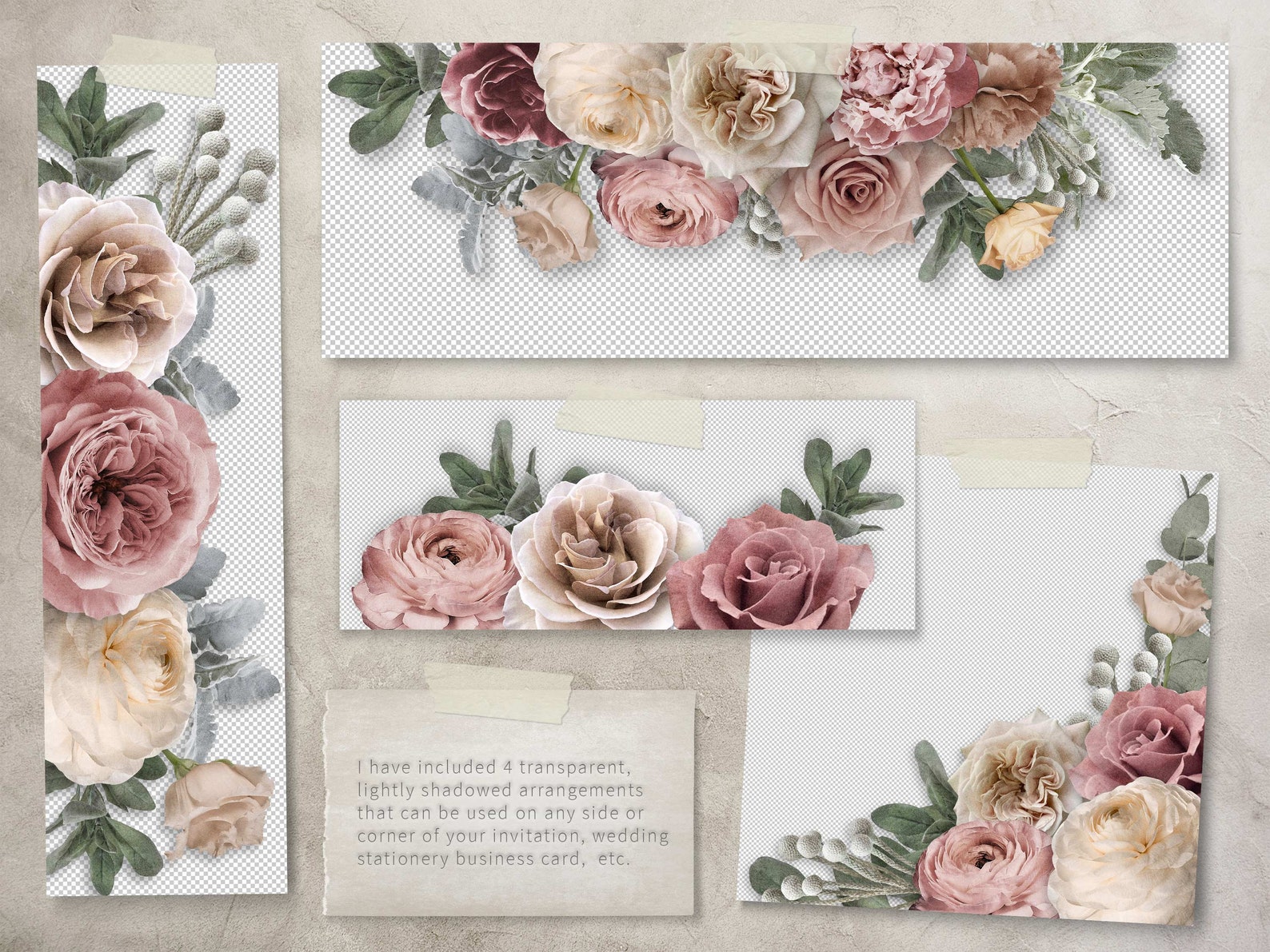 Dusty Rose Flowers Dusty Rose Wedding Floral Invitations - Etsy