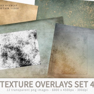 Textuuroverlays set 4 - transparante grunge-overlays - textuuruitknipmaskers - fotobewerkingsoverlay - transparante png-texturen