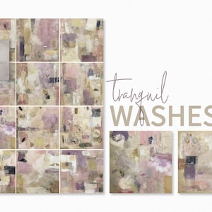 Rustige wassingen – Blush lavendel abstracte lagen – Zachte aardse pasteltextuurkunst – Handbeschilderde wassingen met subtiele markeringen