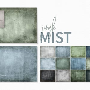 Jungle Mist – Sfeervolle groenblauwe textuur – Diepgroen geverfd oppervlak – Blauwgrijs canvaseffect – Donkere aardachtige grunge-wassing – Neutrale verweerde afwerking
