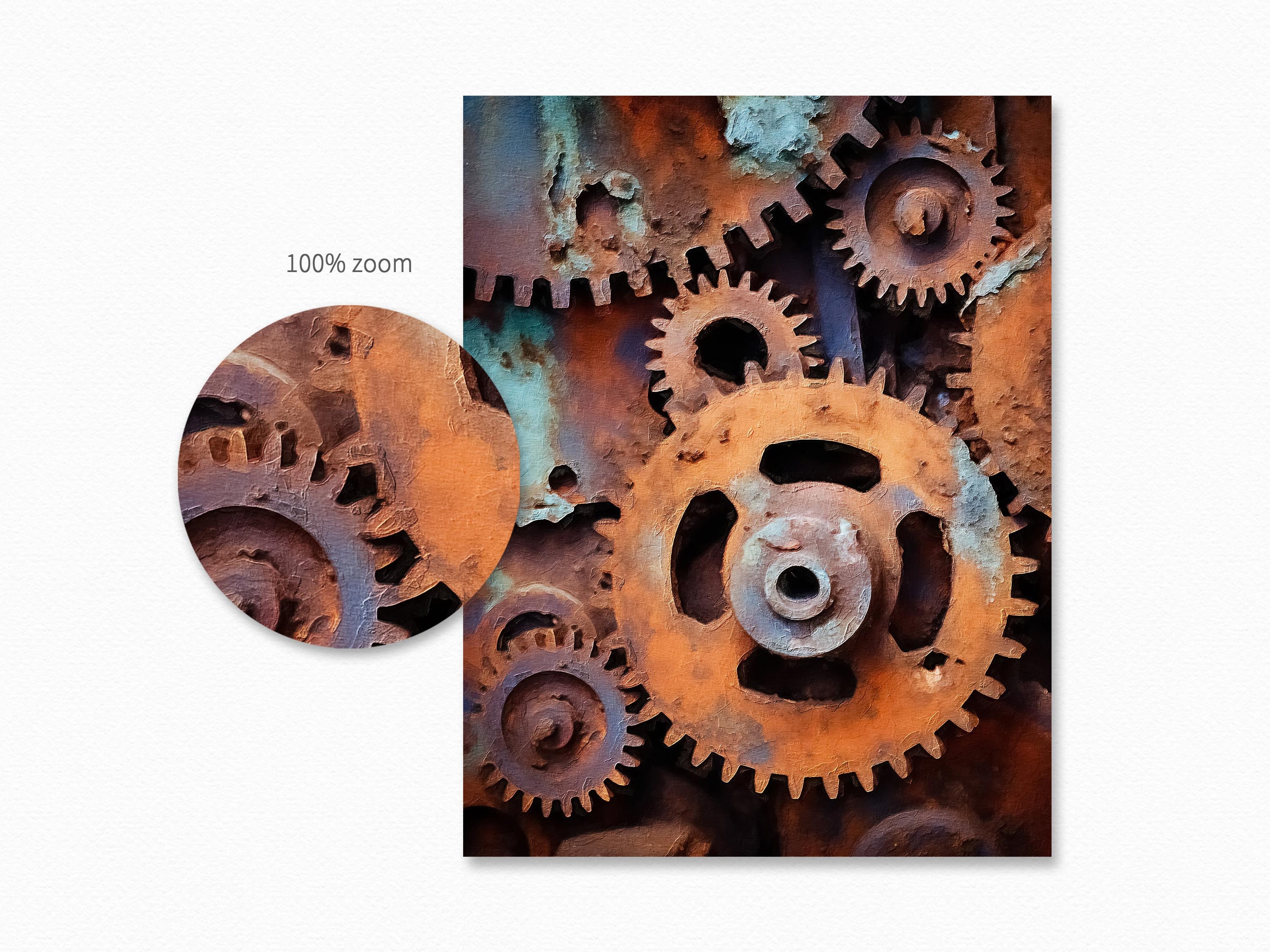 錆びた歯車 – 工業用スチームパンクギアテクスチャ – ヴィンテージの