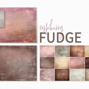 Frambozenfudge – Getextureerde zachte bessen- en cacaolagen – Warme neutrale rustieke achtergronden – Vervaagde, vintage geïnspireerde aardetinten