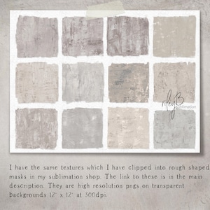 May include: Twelve digital paper textures in a grid pattern. Each square is a different shade of beige and gray with a rough, textured look. The textures are 12 inches by 12 inches at 300 dpi.