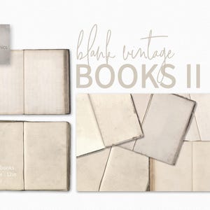 Livro vintage em branco 2 - PNGs de livros abertos envelhecidos - Texturas de papel neutras - Páginas de livros antigos em fundos transparentes