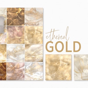 Ätherisches Gold - Durchscheinende Texturen - Marmor Adern und wirbelnde Schimmer - Abstraktes Gold und Weiß - Whispy Smoky Gold