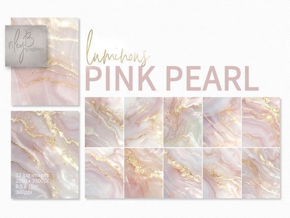 Luminous Pink Pearl – Rose Quartz Marble Textures – Soft Blush Agate Layers – Pale Pink Stone Patterns – Gold Veined Mineral Swirls