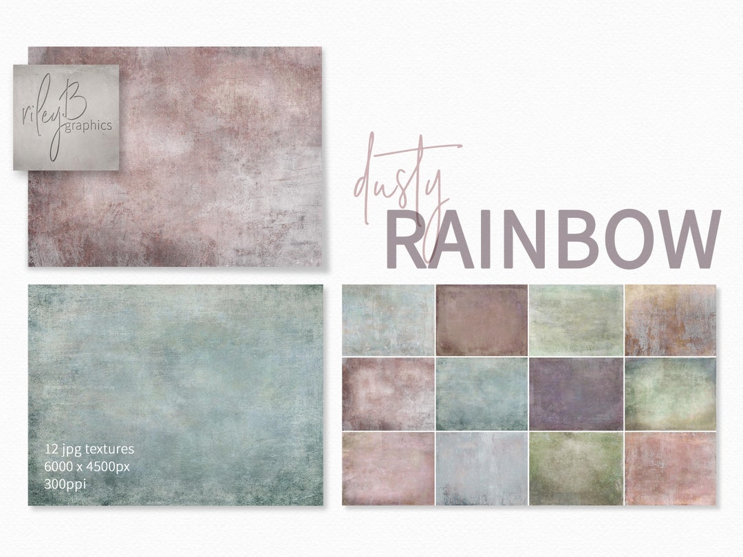 Dusty Rainbow Textures - Rainbow Color Textures - Mixed Color Overlays ...