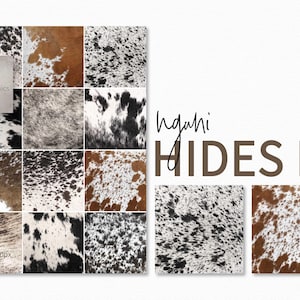 Texturas de piel de Nguni II - Fondos de piel de vaca - Piel de vaca marrón y blanca - Pieles en blanco y negro - Texturas estilo granja - Pieles de ganado