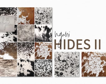 Nguni Hide Textures II - Koeienhuid achtergronden - Bruine en witte koeienhuid - Zwart-witte huiden - Boerderijstijl texturen - Veehuiden