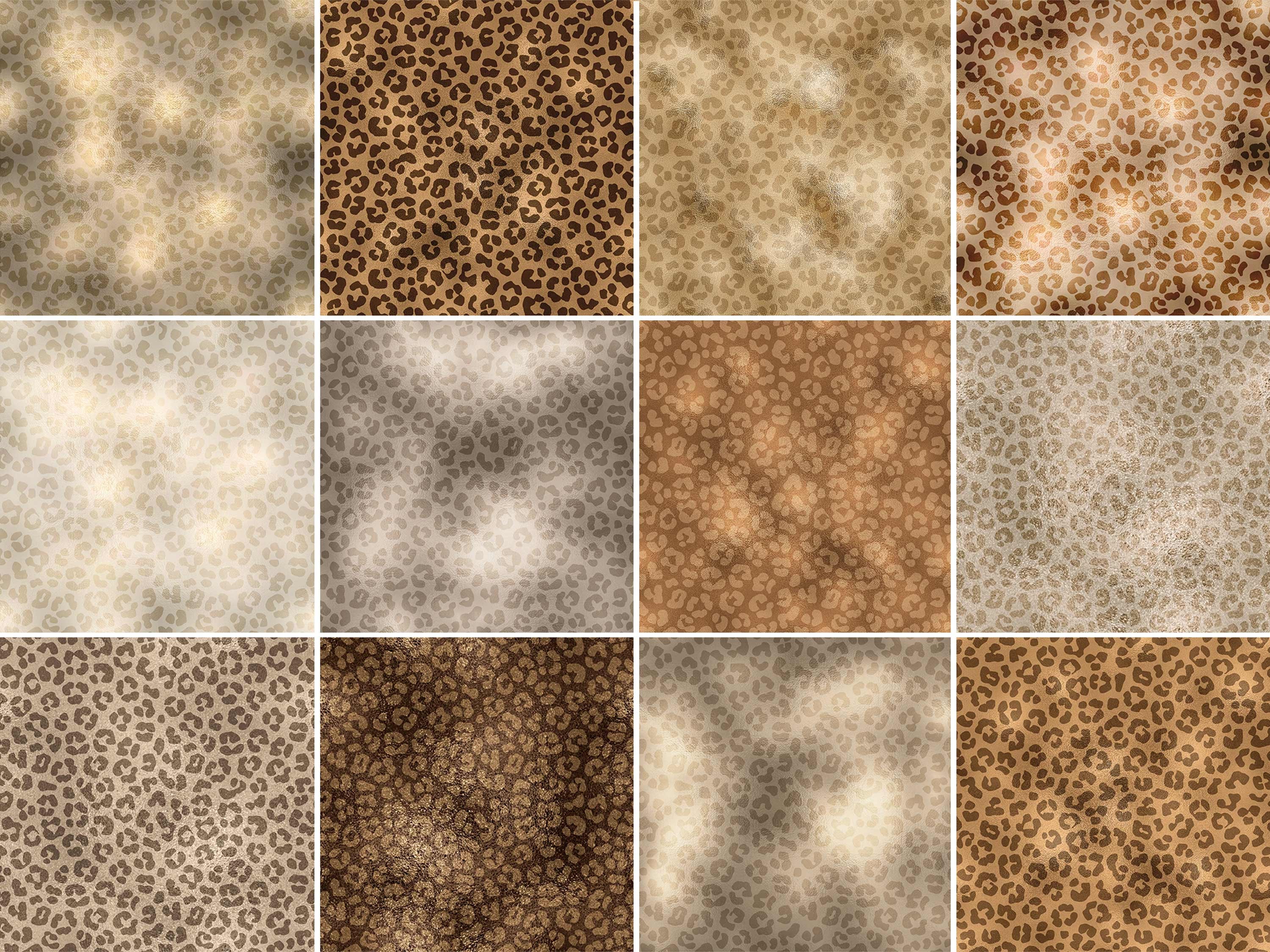 Seamless Foil Leopard Prints - Metallic Animal Pattern - Gold Bronze ...
