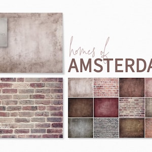 Homes Of Amsterdam - Weathered Brick - Rustic Plaster - Aged Wall Textures - Warm Reds - Muted Browns - Vintage Inspired Textures