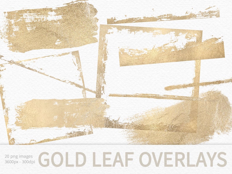 Gold Leaf Borders Overlay Clipart Gold Flake Edges Etsy
