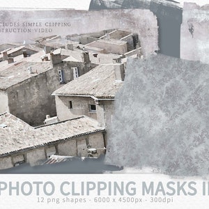 Máscaras de recorte de fotos II - Marcos de fotos digitales - Imágenes prediseñadas de marcos de fotos - Máscaras PNG grunge - Máscaras de recorte desgastadas - Máscaras PNG transparentes