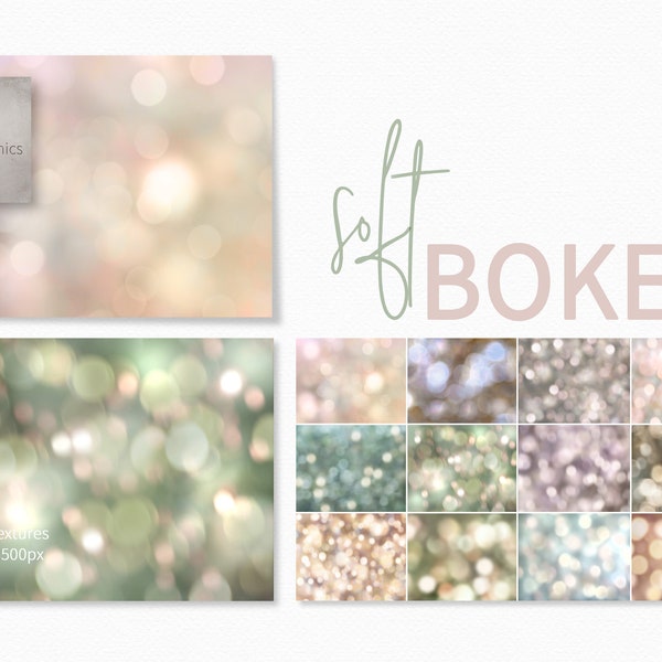 Soft Colored Bokeh Backgrounds - Pastel Bokeh Backgrounds - Light Bokeh Backdrop - Blurred Light Textures - Soft Light Bokeh - Sparkle Bokeh