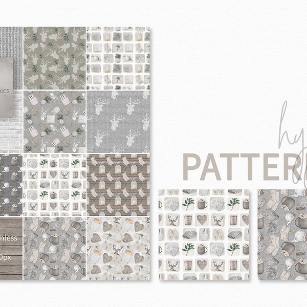 Hygge Patterns - Hygge Digital Paper - Wool Texture - Sublimation Hygge - Scandi Prints - Stag paper - Hygge Scrapbooking - Hygge Home