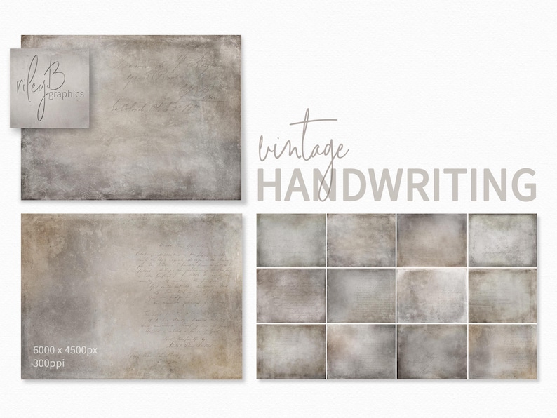 Handwriting Textures Vintage Handwriting Textures - Aged Writing Surfaces in Soft Neutral ...