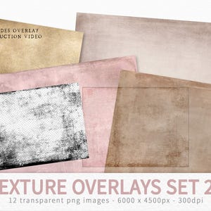 Texturöverlägg, set 25 - Transparenta grungeöverlägg - Texturklippsmasker - Fotoredigeringsöverlägg - Transparenta PNG-texturer