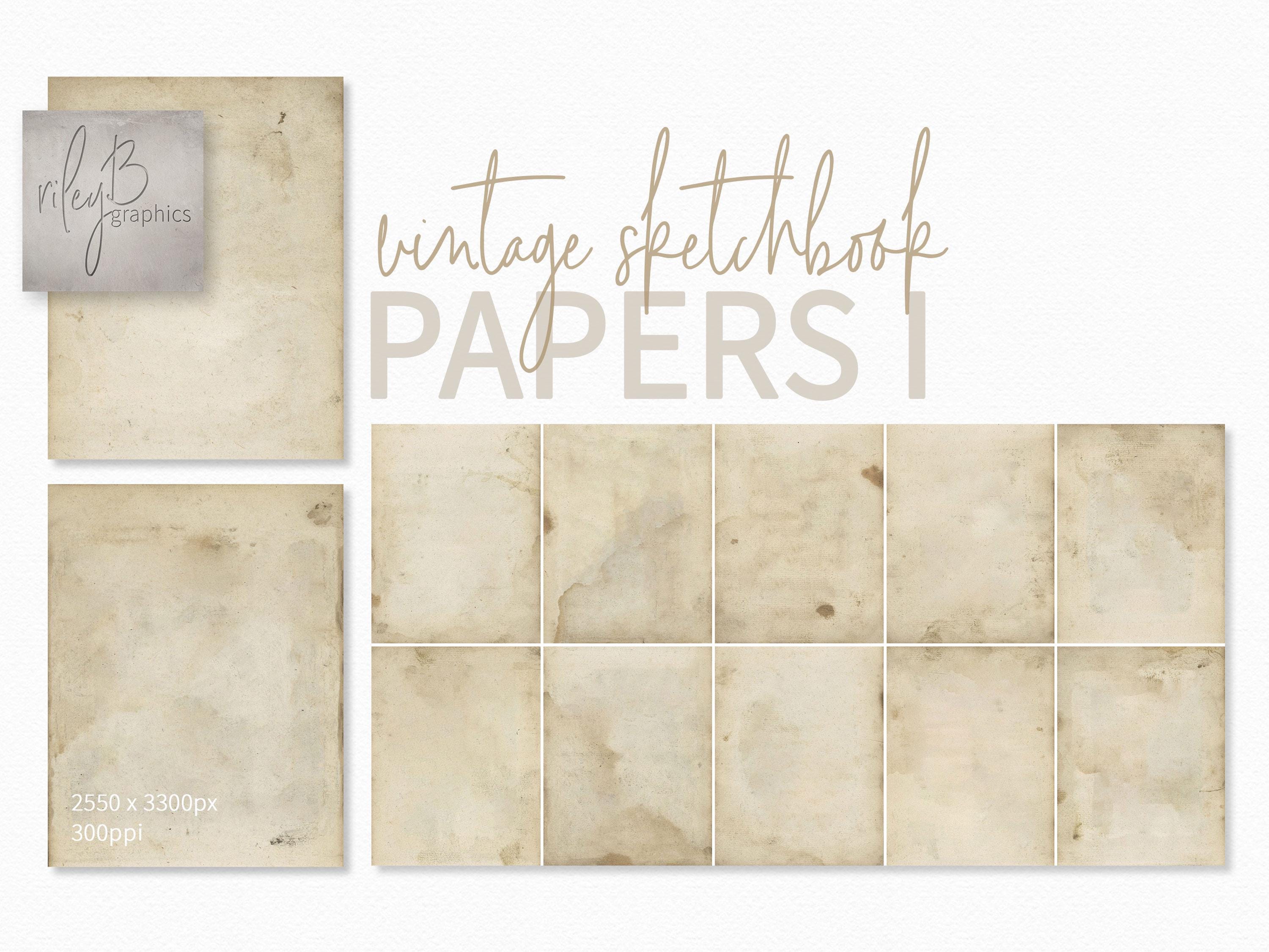 Vintage Sketchbook Papers 1 - Aged Grunge Textures - Authentic Dutch Artist Papers - Antique-Inspired Backgrounds - Rustic Paper Look