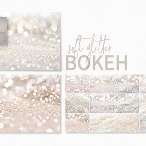 Zachte glitterbokeh – Wazige sprankelende texturen – Neutrale champagneglans – Lichte blushglans – Gematteerde lichte achtergronden – Pastelkleurige sneeuwbokeh
