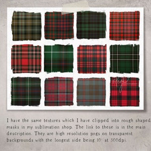 May include: Twelve digital paper squares with different red, green, and black plaid patterns. The squares are arranged in a grid of four rows and three columns.