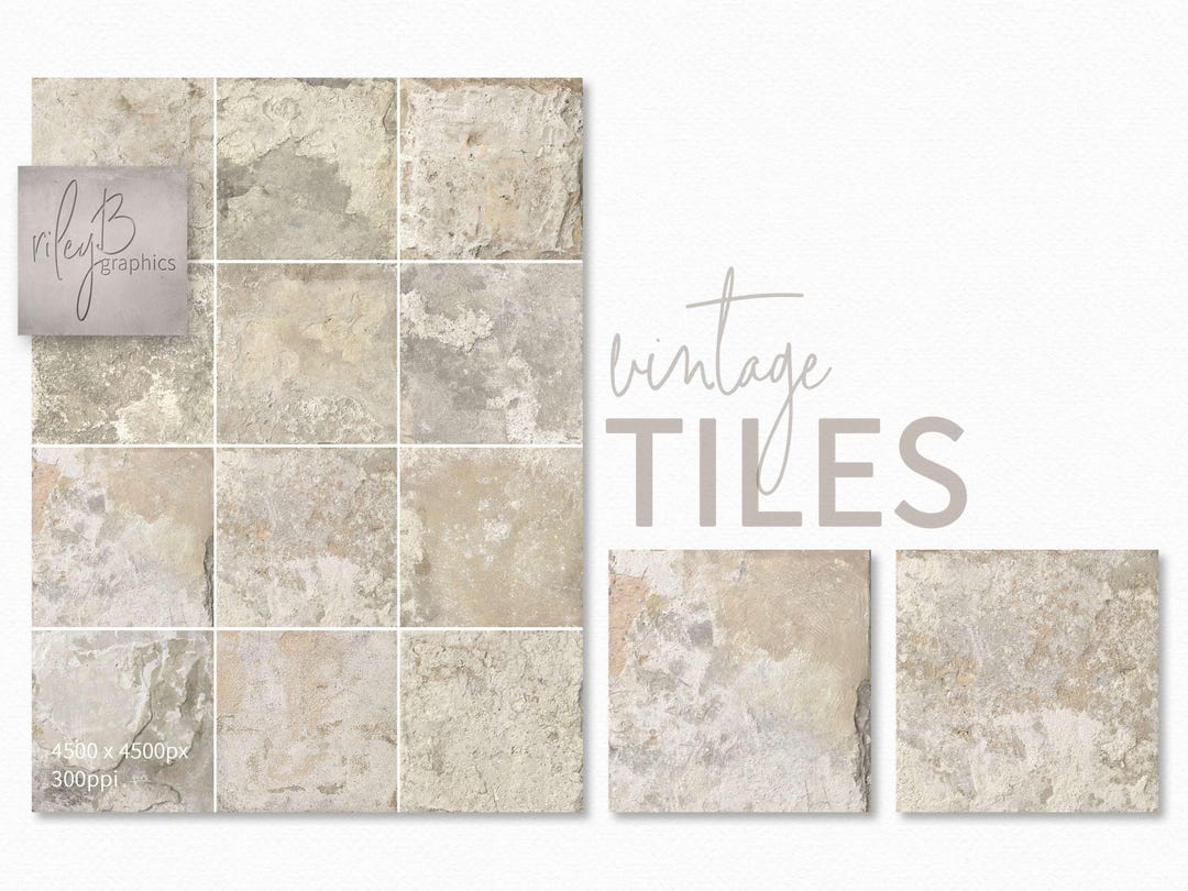 Vintage Tiles - Weathered Dutch Tile Textures - Distressed Stone ...