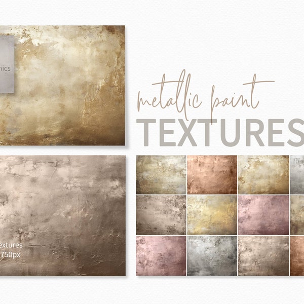 Metallic Paint Textures - Metallic Paint Backgrounds - Shiny Paint Backgrounds - Gold Silver Bronze Rose Gold Paint Textures