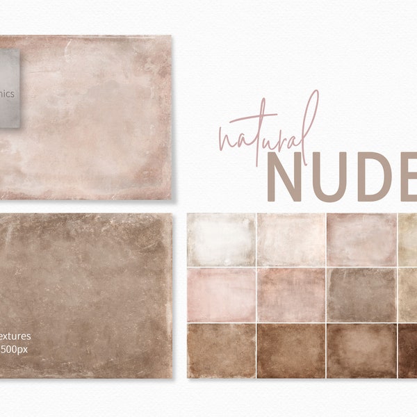 Natural Nudes Textures - Beige Brown Backgrounds - Natural Colored Backdrops - Photo Editing - Soft Skin Tone Textures - Skin Color Tones