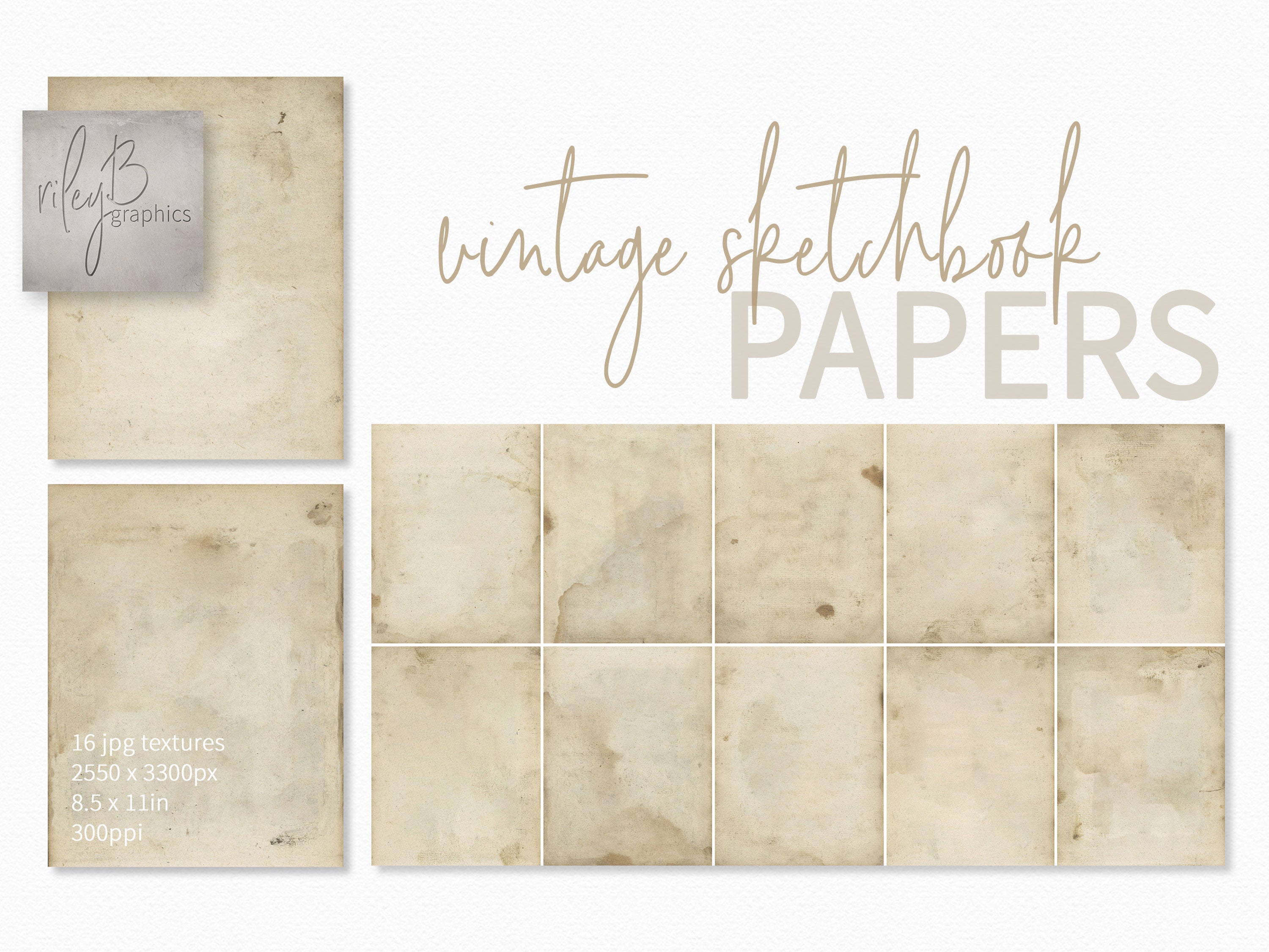 Old Paper Textures, Parchment Paper, Printable Aged Paper Textures