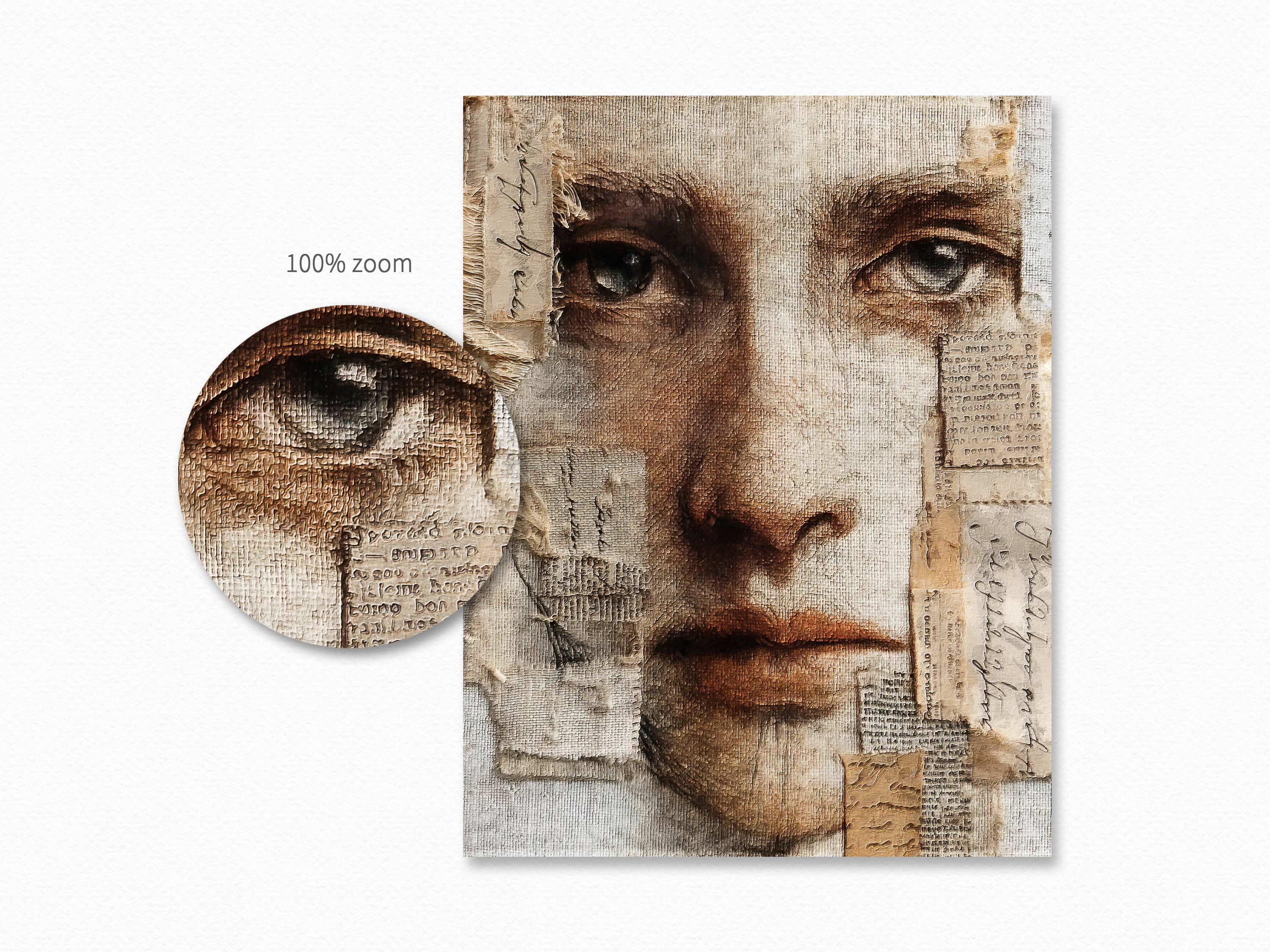 Collaged Portraits – Vintage Paper Face Collage – Aged Neutral Portrait ...