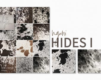 Nguni Hide Textures I - Cowhide Backgrounds - Brown and White Cowhide - Black and White Hides  - Farmhouse Style Textures - Cattle Hides