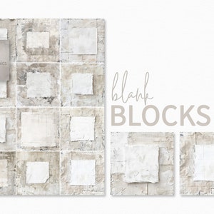 Collage di blocchi vuoti - Strati di carta strappata neutra - Pannelli bianchi testurizzati - Tecnica mista grezza - Sfondi artistici minimalisti - Collage neutri