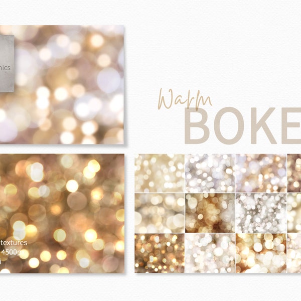 Warm Colored Bokeh Backgrounds - Golden Bokeh Backgrounds - Warm Bokeh Backdrops - Blurred Light Textures - Warm Light Bokeh - Sparkle Bokeh