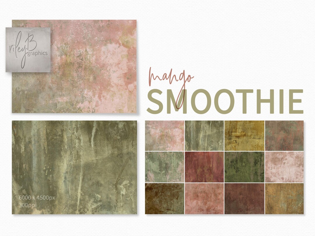 Mango Smoothie – Warm Earthy Texture Set – Olive Blush and Golden ...