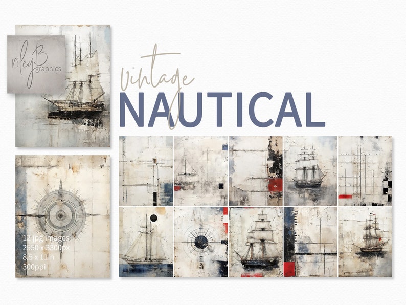 Vintage Nautical – Sailing Ship Wall Art – Rustic Maritime Decor ...