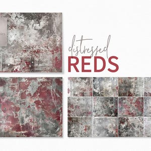 Beunruhigte Rottöne - Rote und Graue Grunge Gemälde - Verwitterte Rote und Graue Texturen - Grungy Hintergründe - Rot und Grau Grungy Backdrops